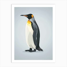 King Penguin Carcass Island Minimalist Illustration 1 Art Print