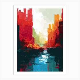 Cityscape | Pixel Minimalism Art Series 1 Art Print