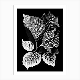 Salal Leaf Linocut 2 Art Print