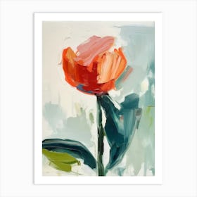 Orange Rose Style Abstract Art Print