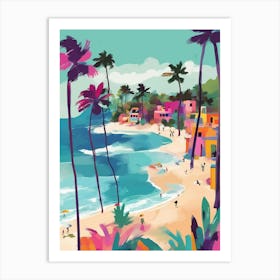 Colorful Beach scene Art Print