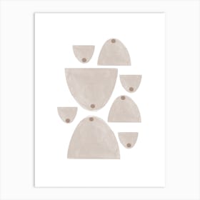 Minimalist White Shapes Composition Rustic Art Art Print