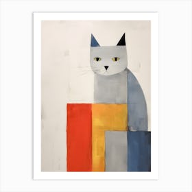 Abstract Cat Painting 1 Art Print