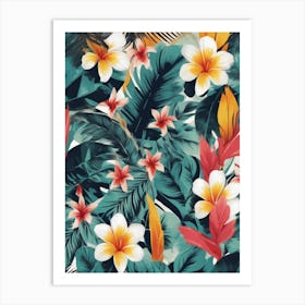 Tropical Floral Pattern Art Print