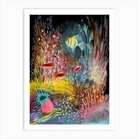 Underwater Colorful Fish Anemones Art Print