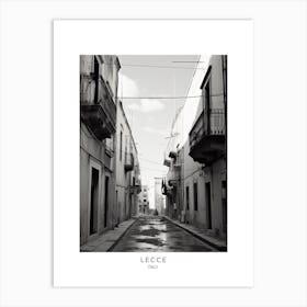 Poster Of Lecce, Italy, Black And White Analogue Photography 1 Art Print