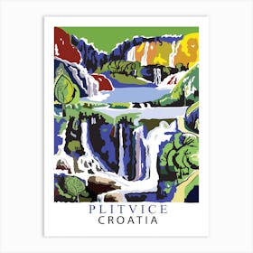 Plitvice Waterfalls, Croatia Art Print