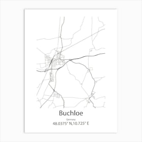 Buchloe,Germany Minimalist Map Art Print