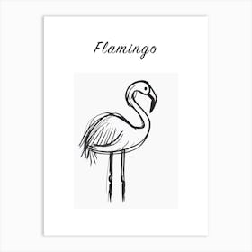 B&W Flamingo Poster Art Print