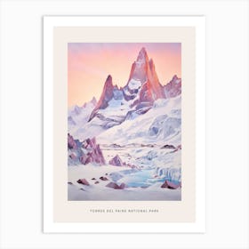 Dreamy Winter National Park Poster  Torres Del Paine National Park Argentina 1 Art Print