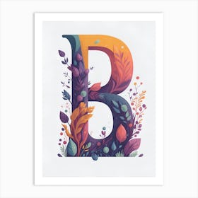 Colorful Letter B Illustration 10 Art Print