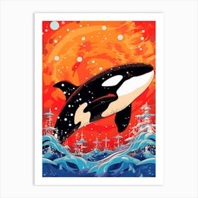 Dotty Orca Whale 1 Art Print