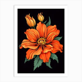 Orange Flower 2 Art Print