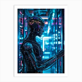 Cybernetic Brain Connectivity Seamlessly Connecting Human Intellect With Ai And Robotics Neural Syn (2) Art Print