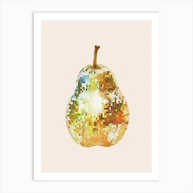 Disco Ball Pear Art Disco Poster Trendy Aesthetic Art Food Kitchen Art Print