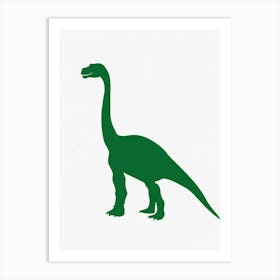 Green Dinosaur Silhouette 3 Art Print
