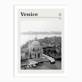 Venice Italy Black And White Art Print