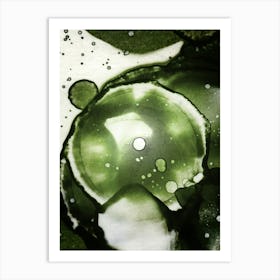 Watercolor Abstraction Green Drop Art Print