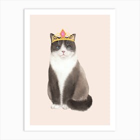 Cat In A Tiara Art Print