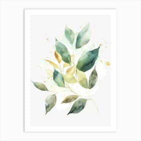 Watercolor Leaves 12 Art Print