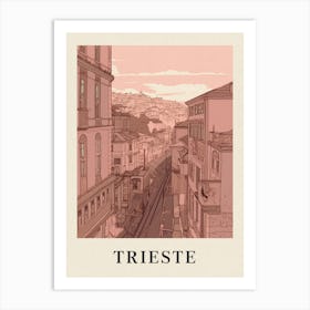 Trieste Vintage Pink Italy Poster Art Print