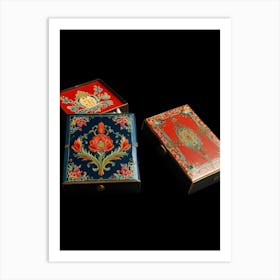 Pair Of Painted Boxes Art Print