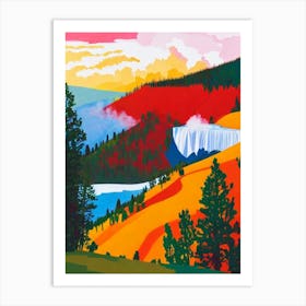 Yellowstone National Park 1 United States Of America Abstract Colourful Art Print