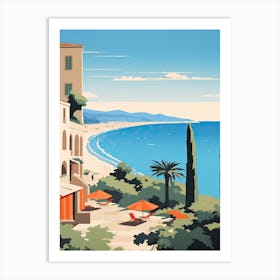 French Riviera, France, Bold Outlines 1 Art Print
