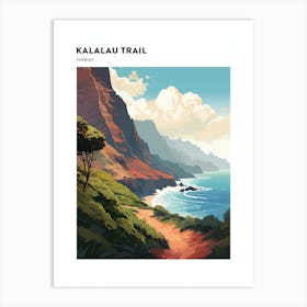 Kalalau Trail Hawaii 4 Hiking Trail Landscape Poster Art Print