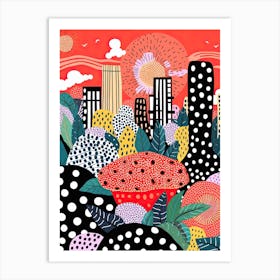 Kuala Lumpur, Illustration In The Style Of Pop Art 4 Art Print