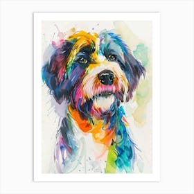 Dog Colourful Watercolour 1 Art Print