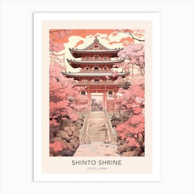 Shinto Shrine Tokyo Japan Travel Poster Art Print