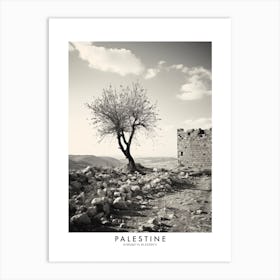 Poster Of Palestine, Black And White Analogue Photograph 2 Art Print