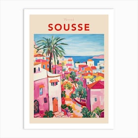 Sousse Tunisia Fauvist Travel Poster Art Print