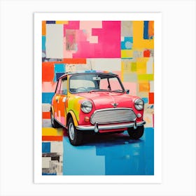 Mini Cooper Inspired Retro Vivid 1 Art Print