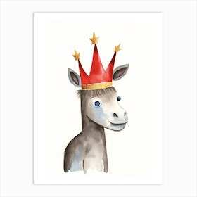 Little Donkey Wearing A Crown Art Print