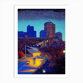 Memphis, City Us  Pointillism Art Print