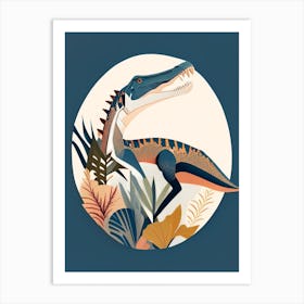 Suchomimus Tenerensis Terrazzo Style Dinosaur Art Print