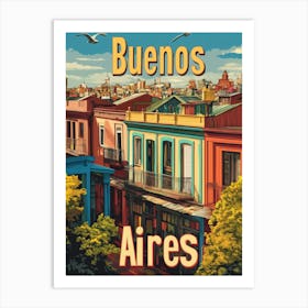 Aihrgdesign A Classic 1960s Travel Poster For Buenos Aires Art Print