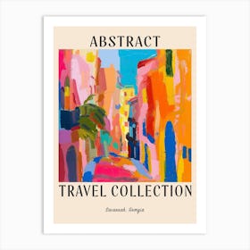 Abstract Travel Collection Poster Savannah Georgia 2 Art Print