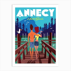 Annecy Haute Savoie Poster Blue Art Print