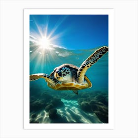 Sea Turtle In The Ocean Art Print