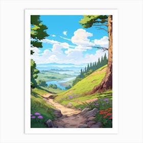 Pacific Crest Trail Usa Hike Illustration Art Print