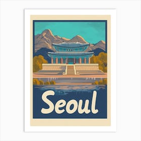 Aihrgdesign A Vintage Travel Poster Of Seoul Featuring The Ic Bcfb9c3f 37b2 4434 9705 371be714aef6 3 Art Print