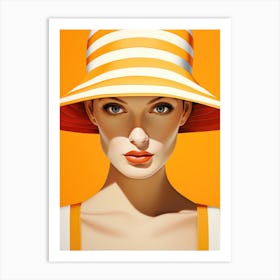 Portrait Of A Woman In A Hat 7 Art Print