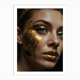 Gold Face Painting Art Print