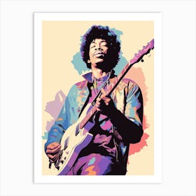 Jimi Hendrix Pastel Portrait 2 Art Print