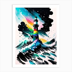 Rainbow Lighthouse Art Print