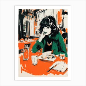 Girl At A Table Art Print