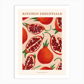 Pomegranate Fruit Pattern Poster 3 Art Print